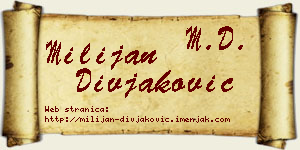 Milijan Divjaković vizit kartica